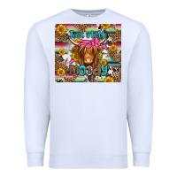 White just a little moody long haired cow Premium Sweatshirt - Jasminsmagicworld
