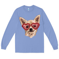 Colony Blue chihuahua dog with love glasses Long Sleeve Tee - RanaPortraitStore