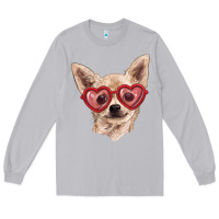 Moon Dust chihuahua dog with love glasses Long Sleeve Tee - RanaPortraitStore