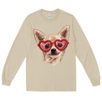 Mushroom chihuahua dog with love glasses Long Sleeve Tee - RanaPortraitStore