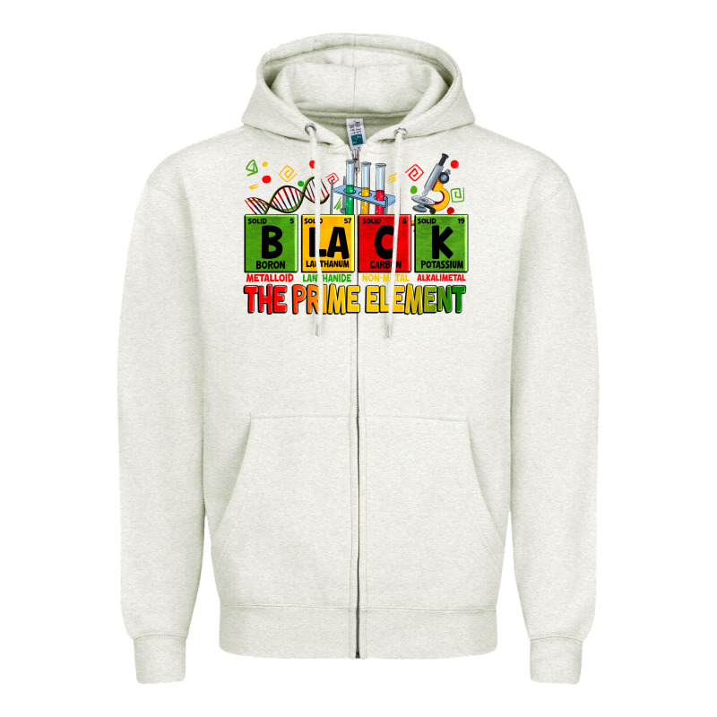 Black The Prime Element Juneteenth Zipper Hoodie by Zillion Design Studio | Teevron
