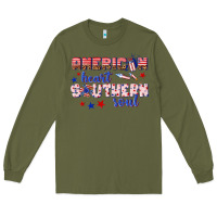 Army Green American heart southern soul Long Sleeve Tee - texasbilliewilder
