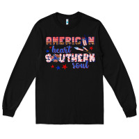 Black American heart southern soul Long Sleeve Tee - texasbilliewilder