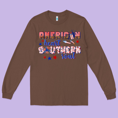 Long Sleeve Tee American heart southern soul