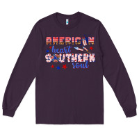 Plum American heart southern soul Long Sleeve Tee - texasbilliewilder