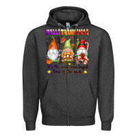 Charcoal Heather hallothanksmas its the most wonderful time of the Zipper Hoodie - texasbilliewilder