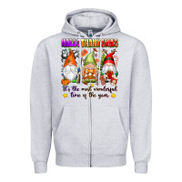 Heather Grey hallothanksmas its the most wonderful time of the Zipper Hoodie - texasbilliewilder