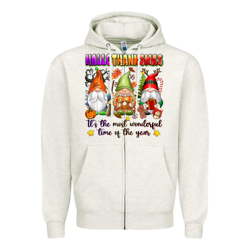 Hallothanksmas Its The Most Wonderful Time Of The Zipper Hoodie by texasbilliewilder | Teevron