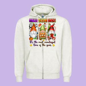 Hallothanksmas Its The Most Wonderful Time Of The Zipper Hoodie Designed By Texasbilliewilder