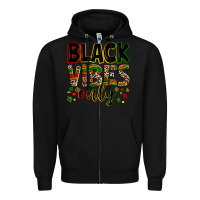 Black Black vibes only juneteenth Zipper Hoodie - Zillion Design Studio