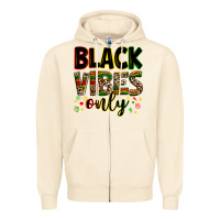 Sandshell Black vibes only juneteenth Zipper Hoodie - Zillion Design Studio