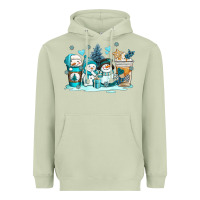Matcha winter snowman coffee cups Heavyweight Hoodie - AdoDesignShop