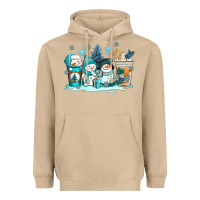 Mushroom winter snowman coffee cups Heavyweight Hoodie - AdoDesignShop