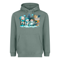 Sage winter snowman coffee cups Heavyweight Hoodie - AdoDesignShop