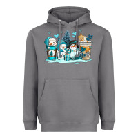 Storm winter snowman coffee cups Heavyweight Hoodie - AdoDesignShop