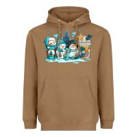 Toasted Coconut winter snowman coffee cups Heavyweight Hoodie - AdoDesignShop