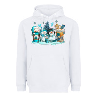 White winter snowman coffee cups Heavyweight Hoodie - AdoDesignShop