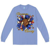 Colony Blue American honey with bee Long Sleeve Tee - texasbilliewilder