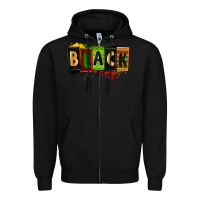 Black Black juneteenth Zipper Hoodie - Zillion Design Studio