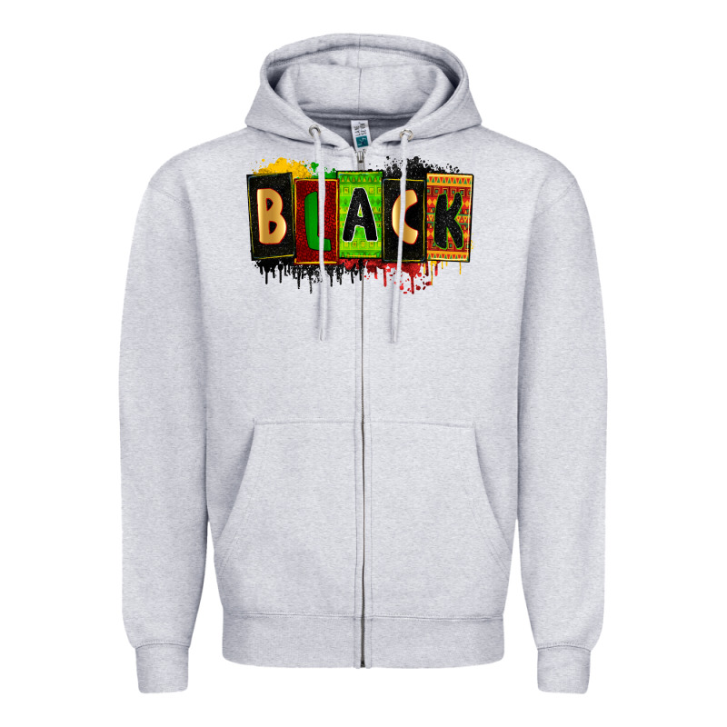 Black Juneteenth Zipper Hoodie by Zillion Design Studio | Teevron