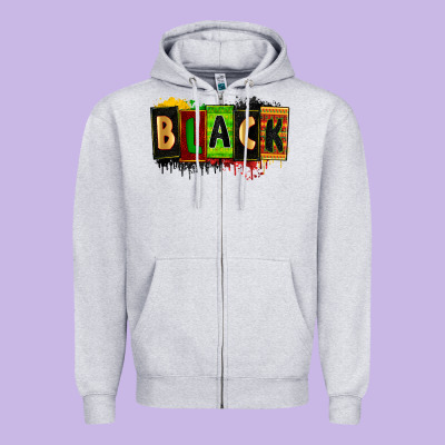 Black Juneteenth Zipper Hoodie Designed By Zillion Design Studio