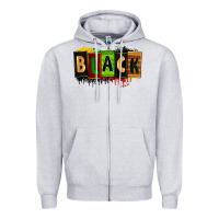 Heather Grey Black juneteenth Zipper Hoodie - Zillion Design Studio