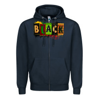 Navy Black juneteenth Zipper Hoodie - Zillion Design Studio