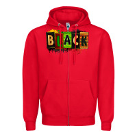 Red Black juneteenth Zipper Hoodie - Zillion Design Studio