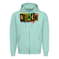 Seafoam Black juneteenth Zipper Hoodie - Zillion Design Studio