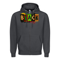 Smoke Black juneteenth Zipper Hoodie - Zillion Design Studio