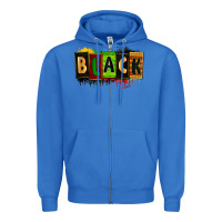 True Royal Black juneteenth Zipper Hoodie - Zillion Design Studio