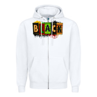 White Black juneteenth Zipper Hoodie - Zillion Design Studio