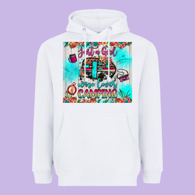 Just A Girl Who Loves Camping Heavyweight Hoodie Designed By Jahusdesignshop