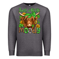 Charcoal Heather just a little moody st patricks day Premium Sweatshirt - Jasminsmagicworld