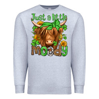 Heather Grey just a little moody st patricks day Premium Sweatshirt - Jasminsmagicworld