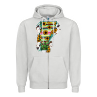 Dove Grey Vermont State Map Zipper Hoodie - RanaPortraitStore