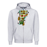 Heather Grey Vermont State Map Zipper Hoodie - RanaPortraitStore