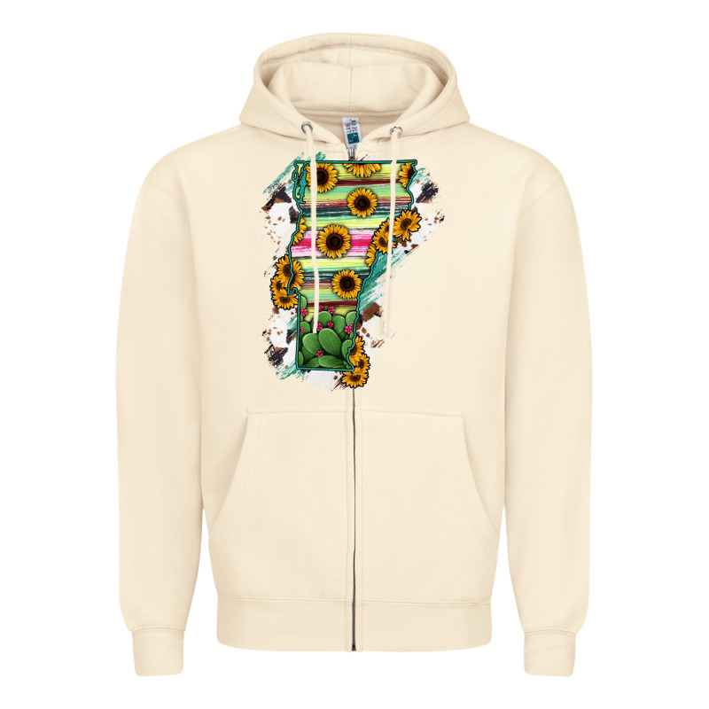 Vermont State Map Zipper Hoodie by RanaPortraitStore | Teevron