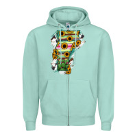 Seafoam Vermont State Map Zipper Hoodie - RanaPortraitStore