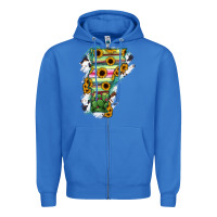 True Royal Vermont State Map Zipper Hoodie - RanaPortraitStore