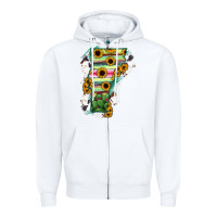 White Vermont State Map Zipper Hoodie - RanaPortraitStore