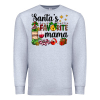 Heather Grey santa's favorite mama Premium Sweatshirt - AdoDesignShop