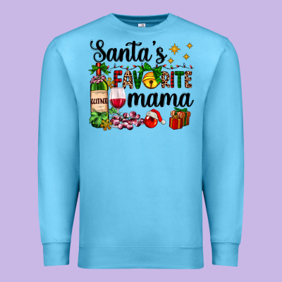 Santa's Favorite Mama Premium Sweatshirt Designed By Adodesignshop