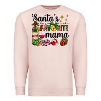 Pale Pink santa's favorite mama Premium Sweatshirt - AdoDesignShop