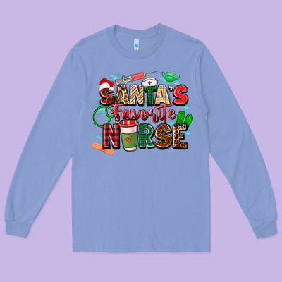Long Sleeve Tee santas favorite nurse