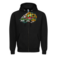 Black Virginia State Map Zipper Hoodie - RanaPortraitStore