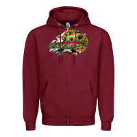 Burgundy Virginia State Map Zipper Hoodie - RanaPortraitStore