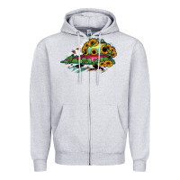 Heather Grey Virginia State Map Zipper Hoodie - RanaPortraitStore