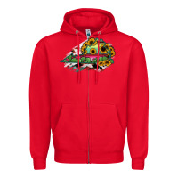 Red Virginia State Map Zipper Hoodie - RanaPortraitStore