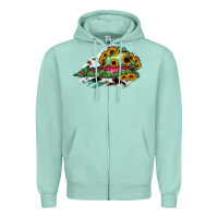 Seafoam Virginia State Map Zipper Hoodie - RanaPortraitStore